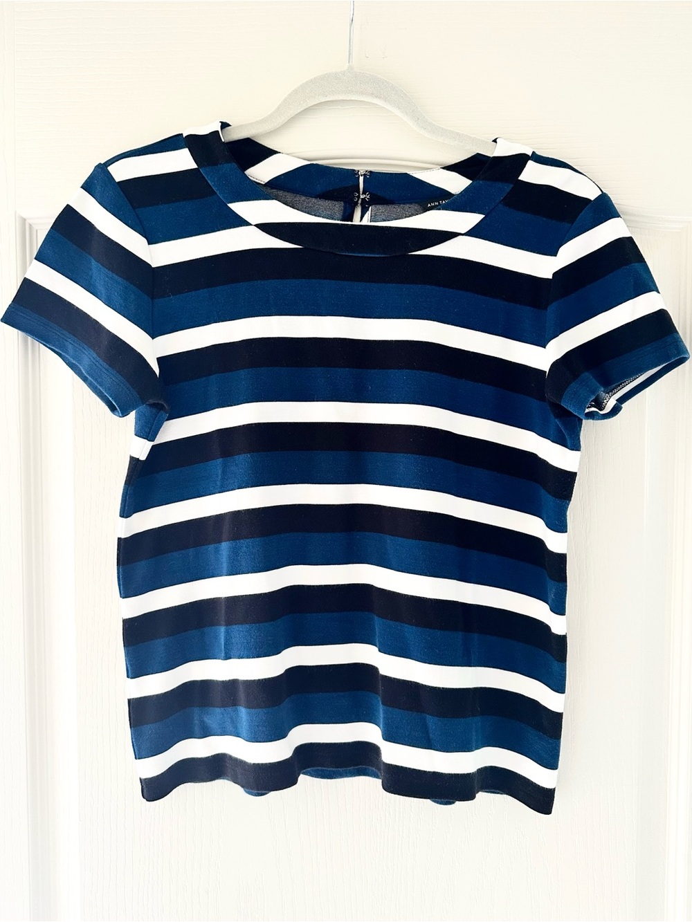 Ann Taylor Small Stretch Striped Soft Knit Tee • Small • NWOT